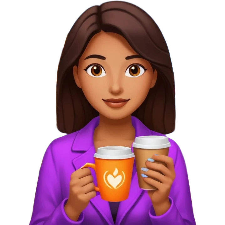 Woman with coffee , coffe shop with  neon glow, Midnight Wander. emoji