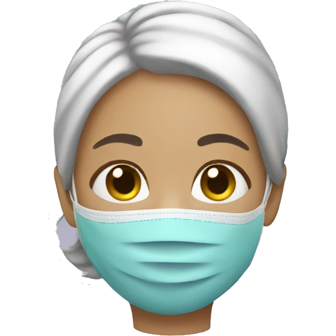 Girl with face mask relax emoji
