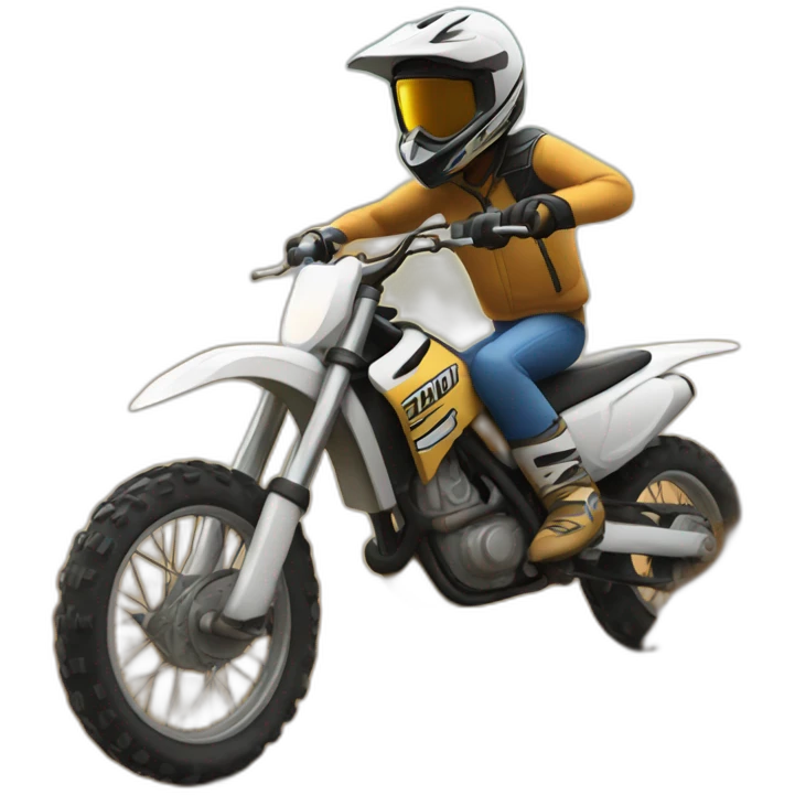 Person riding a dirt bike emoji