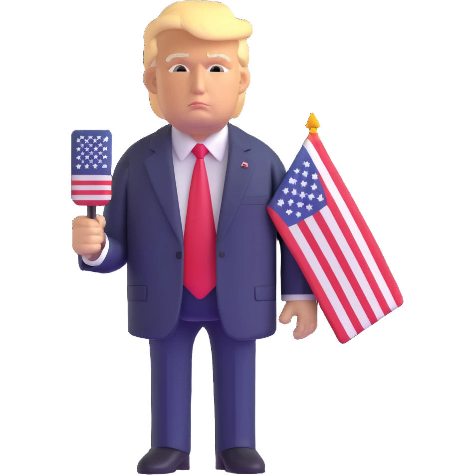 Donald Trump with American symbols emoji