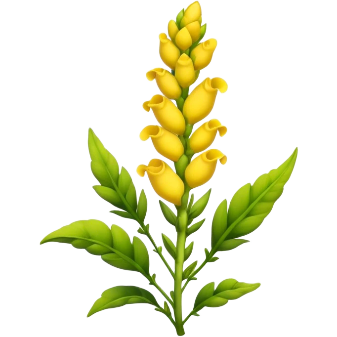 big Yellow Snapdragon, luxuriant, leaf, bud emoji