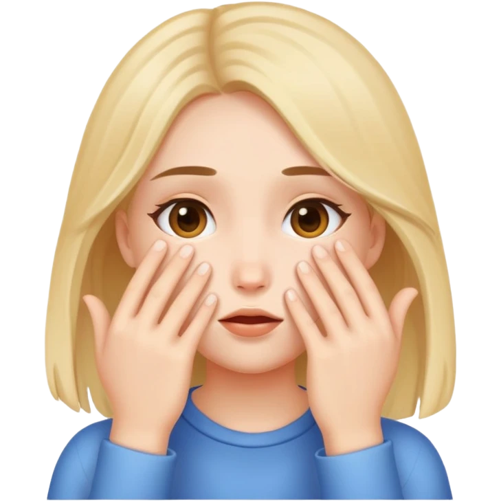 Cute girl covering her face  emoji