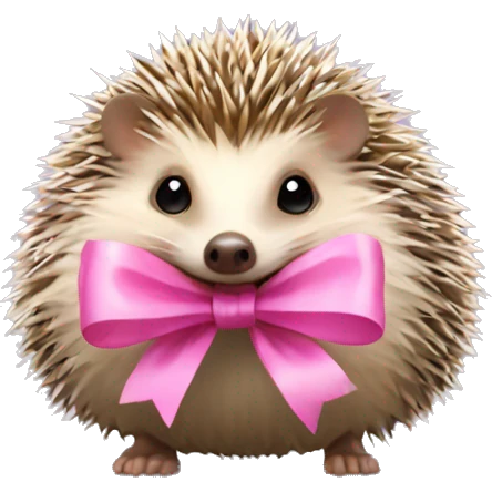 hedgehog with a pink bow emoji
