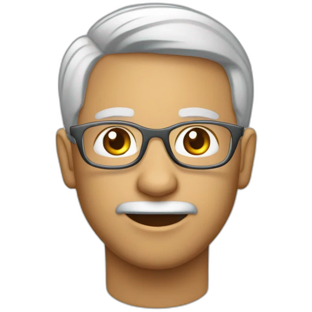Menino com óculos redondo e correntes de prata emoji