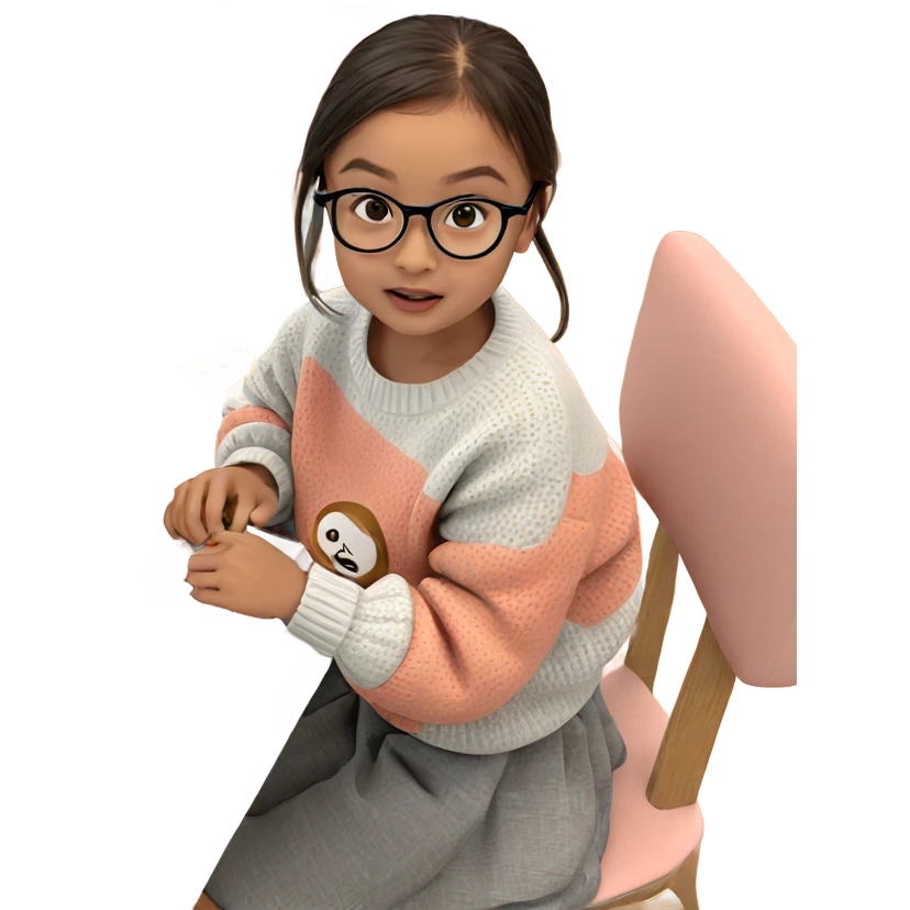 cute girl in sweater sitting emoji