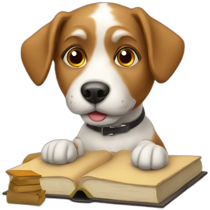 Studying dog emoji