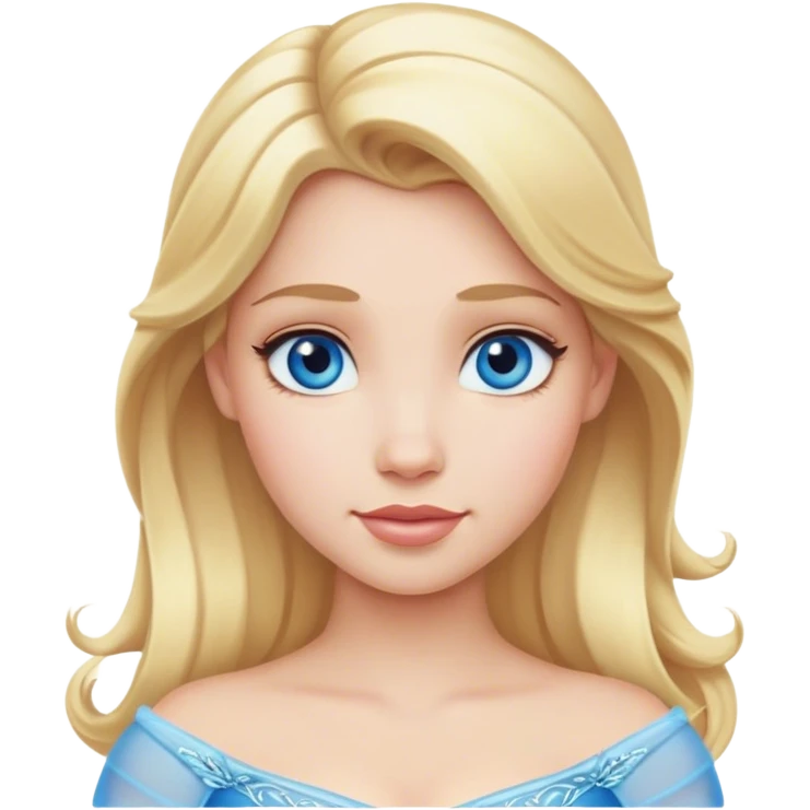 Disney princess blonde hair blue eye emoji