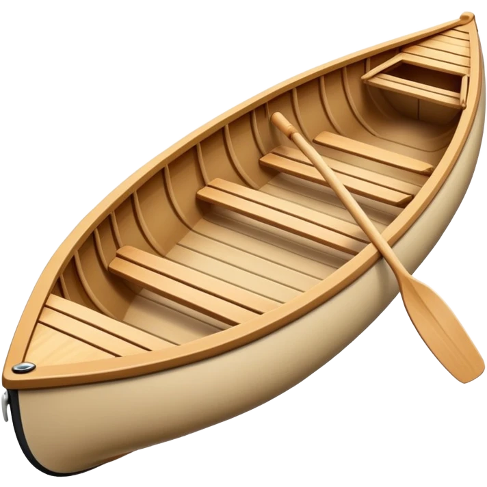 Beige canoe without paddle  emoji