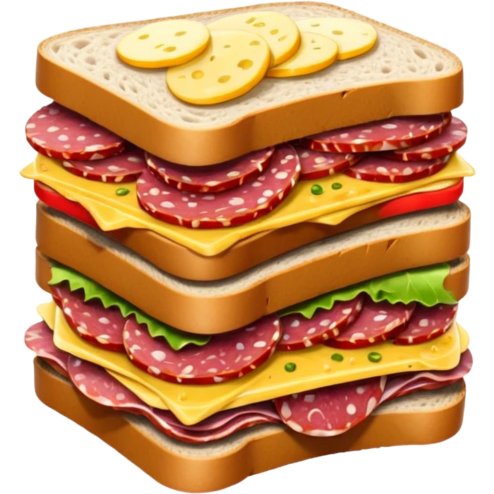 salami sandwich stacked with extra salami slices emoji