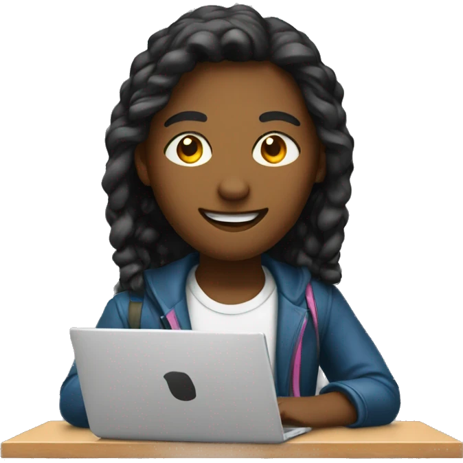 A student with laptop on desk emoji
