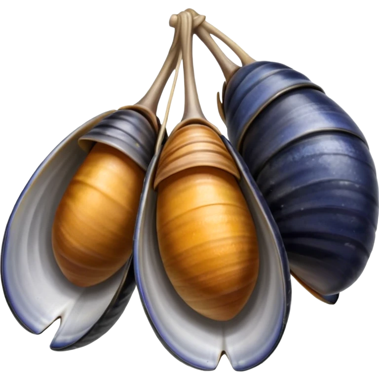 emoji of 3 open mussels emoji