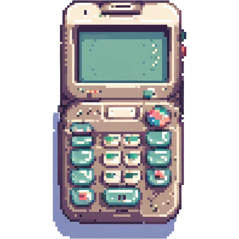 retro look pixel art style cell phone emoji