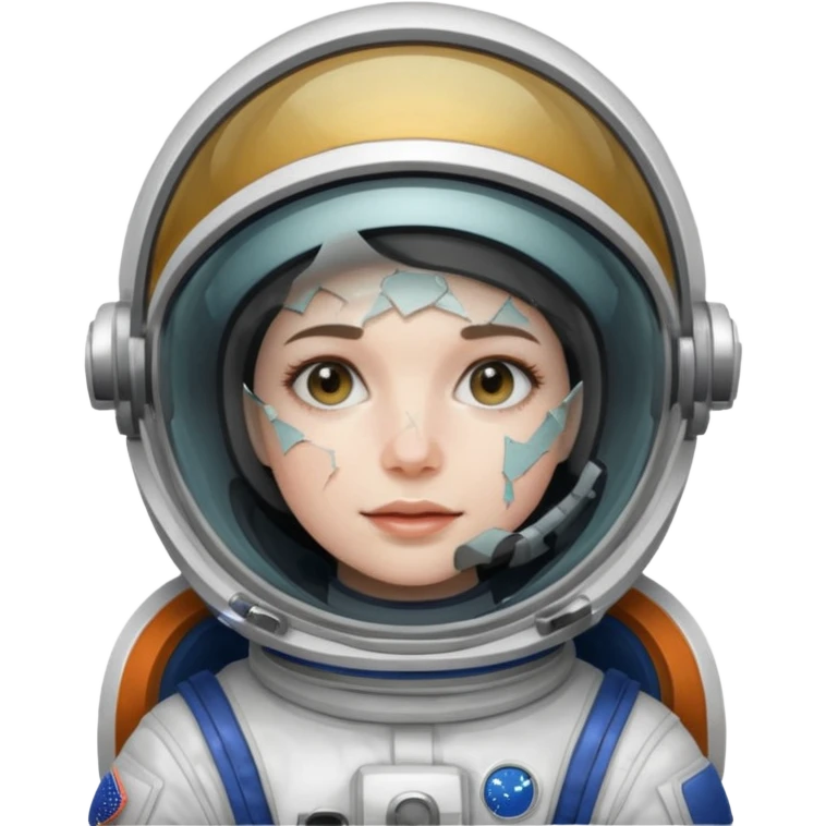 astronaut woman with cracked glass helmet  emoji