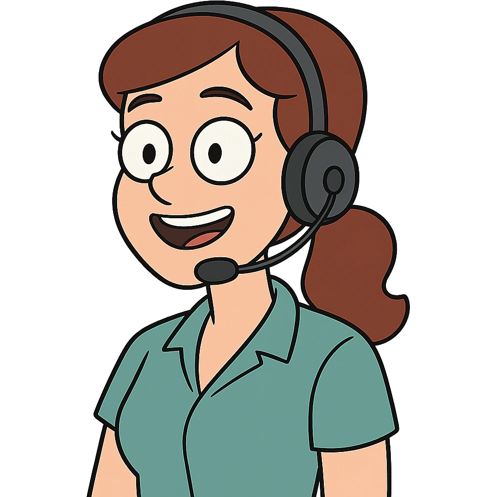 AI voice receptionist wearing a headset emoji