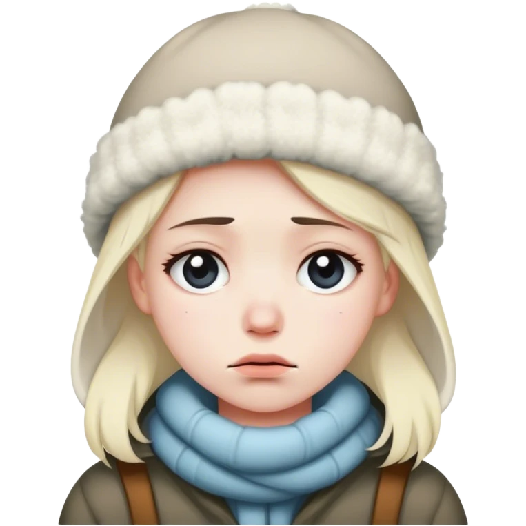 Wearing winter sad emoji