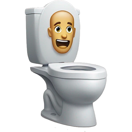 toilet with mans head sticking out emoji