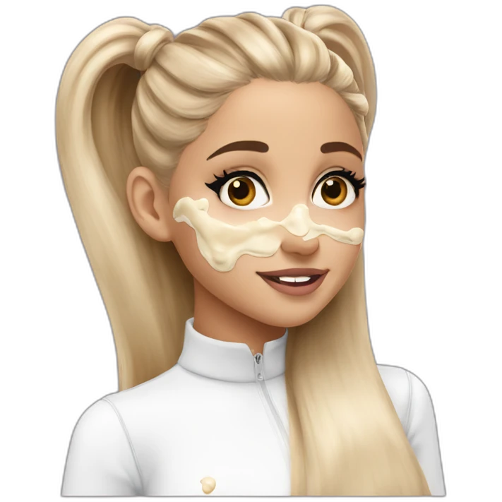 ariana grande with many large milk stains emoji