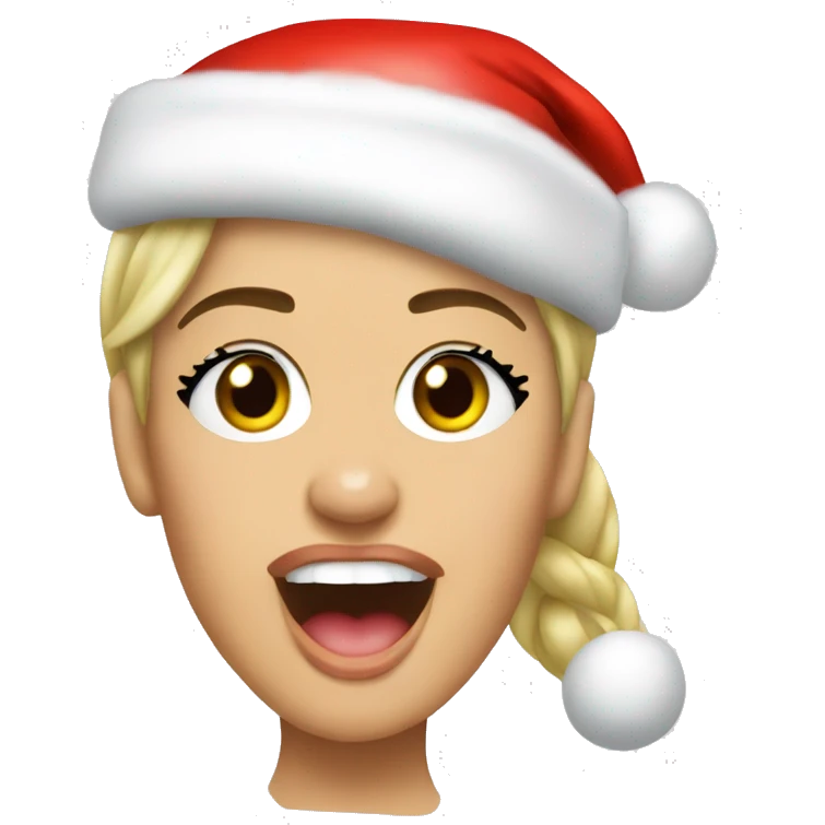 Miley Cyrus with santa hat emoji