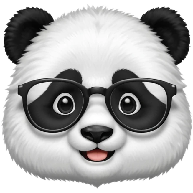 panda sit alone with glasses emoji