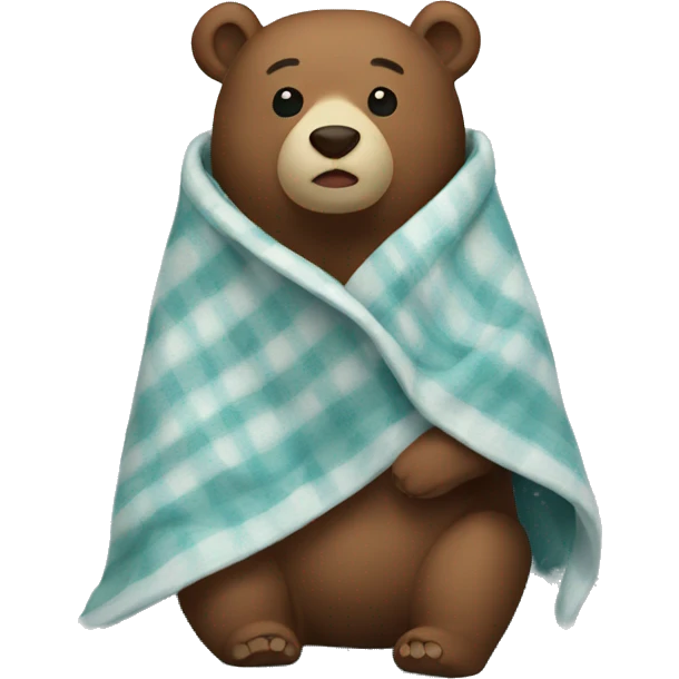 bear cozy in blanket emoji