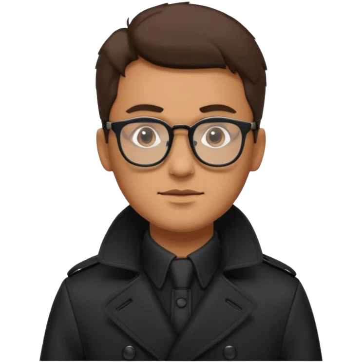 man in black trenchcoat and glasses emoji
