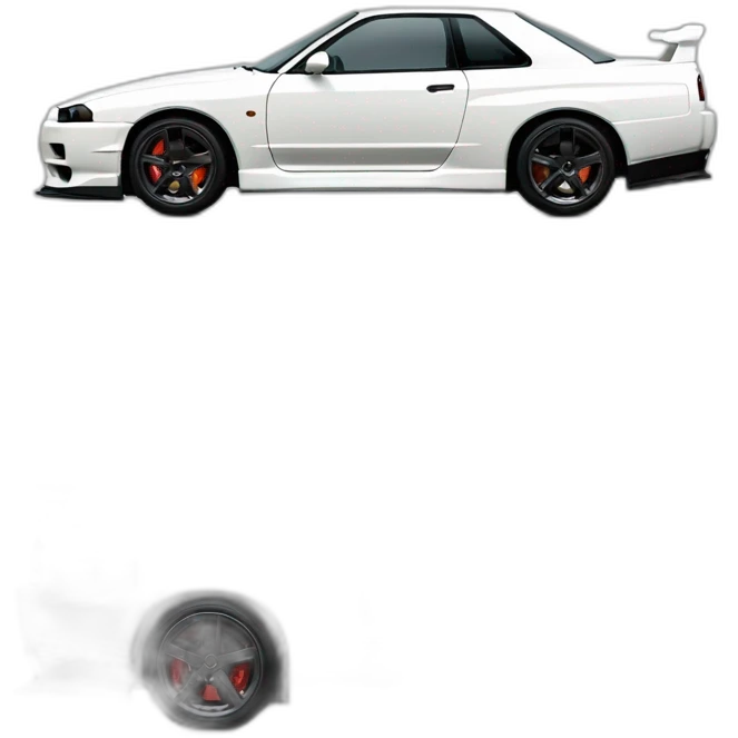 White R32 Skyline GT-R side view emoji