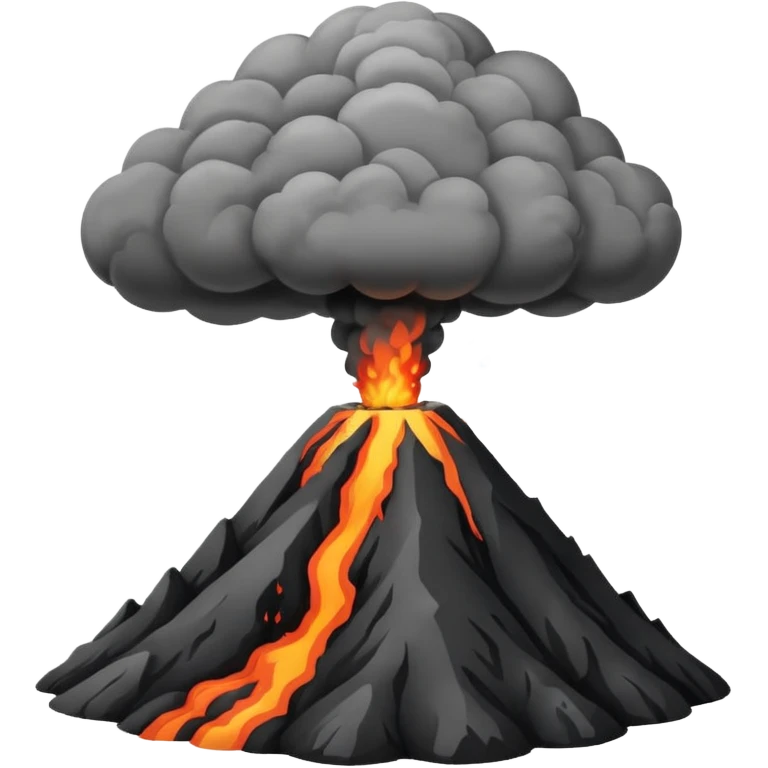 Volcano smoking before eruption emoji