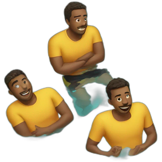 Four guys in a very small pool emoji