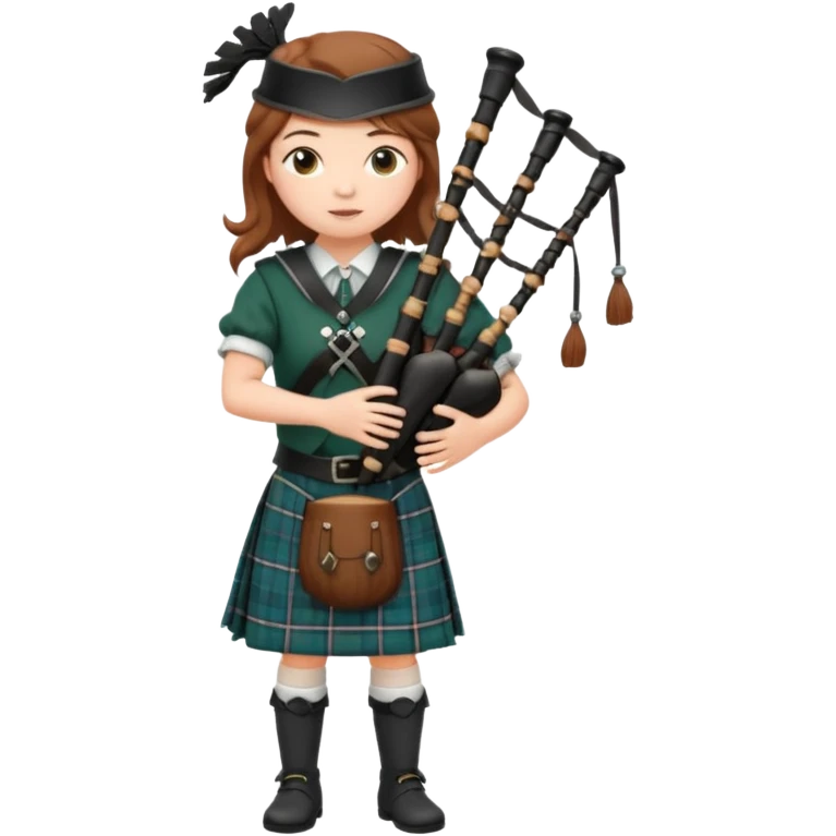 scotch girl playing bagpipe full body emoji