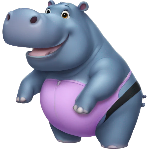 hippo wearing swimsuit emoji