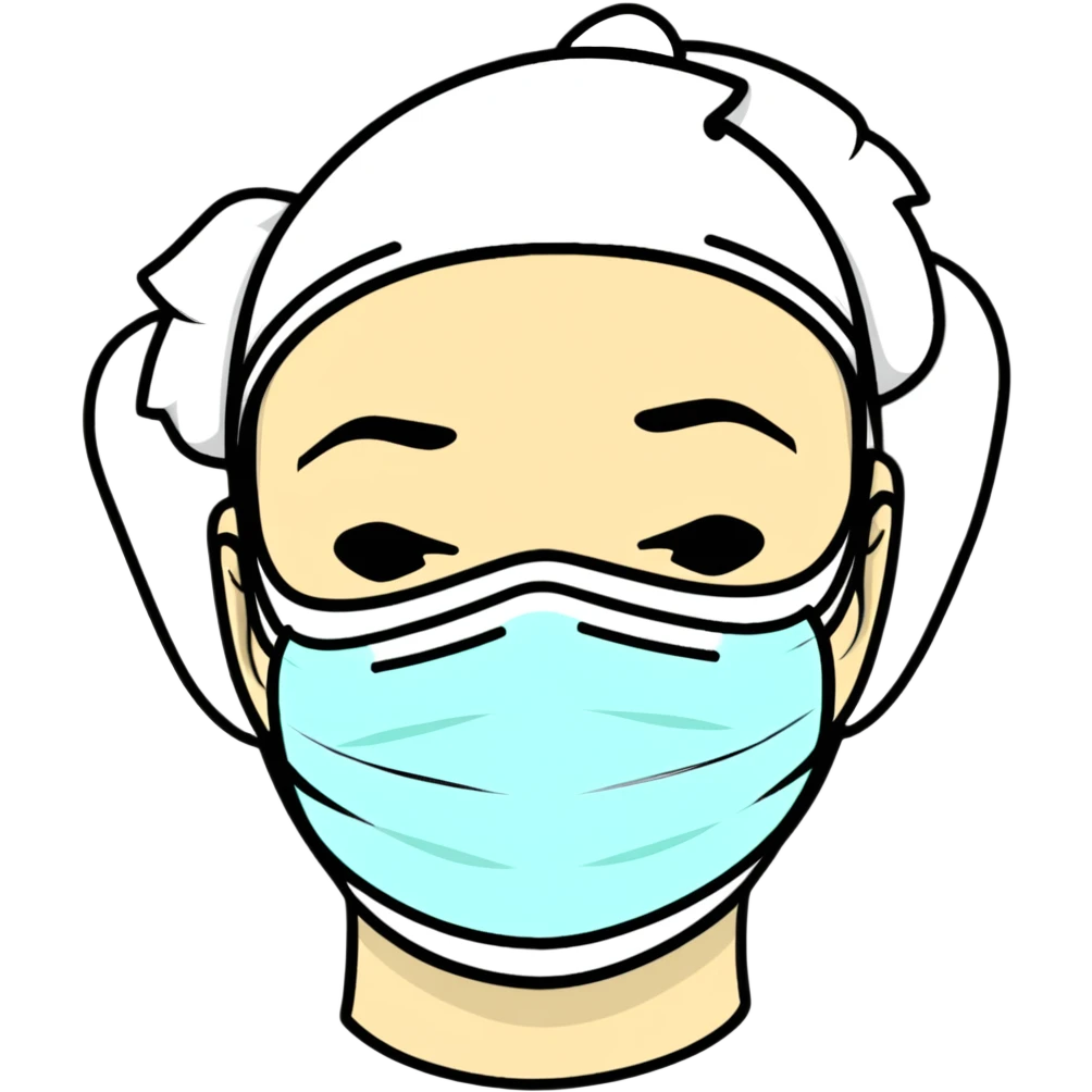 disposable surgical face mask for covid protection, isolated emoji