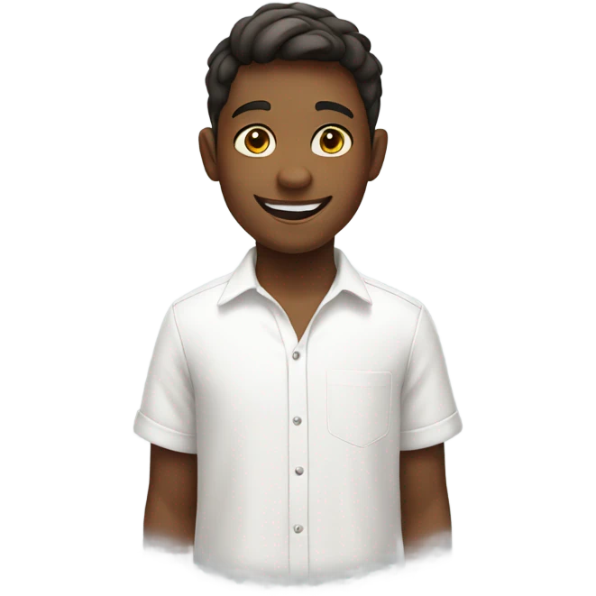 smiling boy in white shirt emoji
