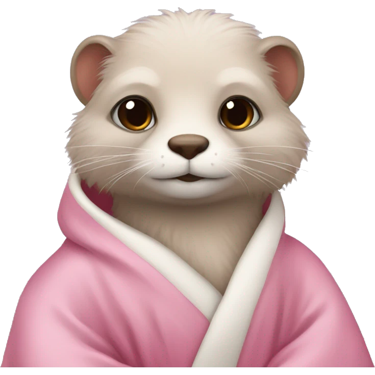 mink in a silk pink robe emoji