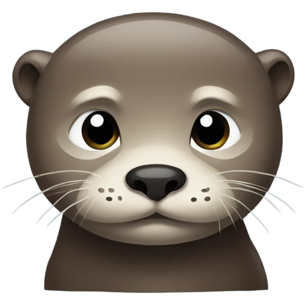 sad otter. looking slightly right. emoji