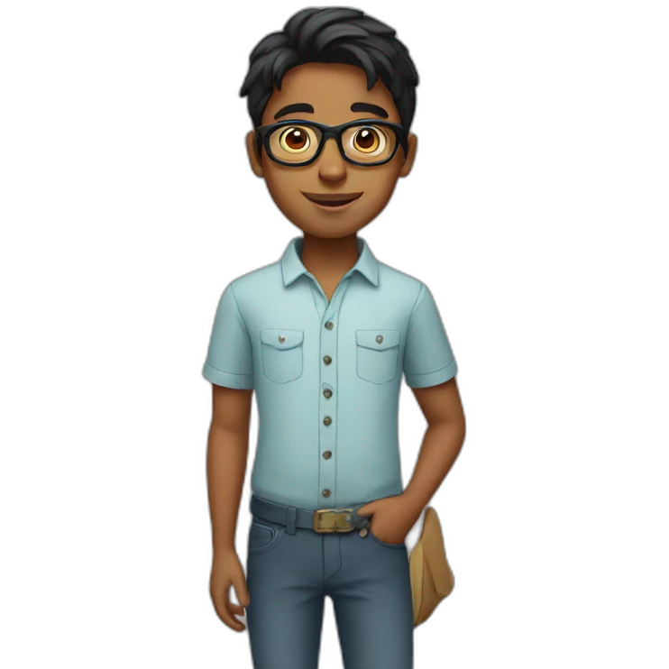 Indian boy with glasses emoji