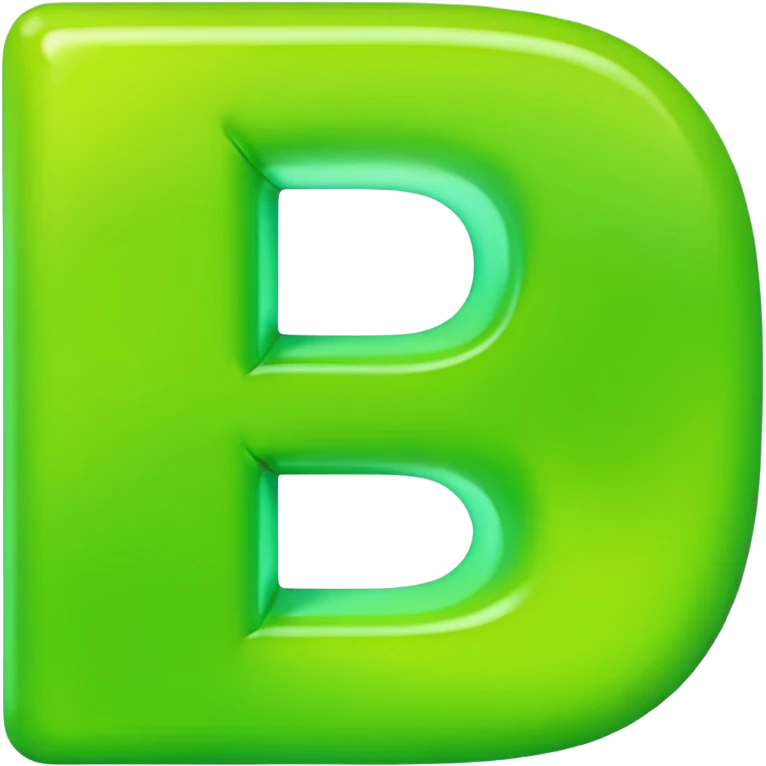 neon green letter D emoji