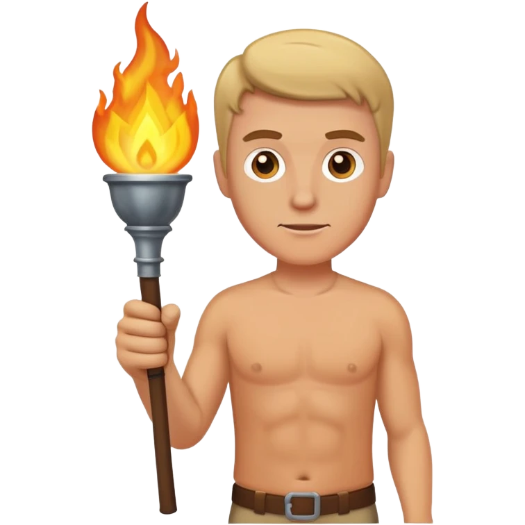 White man holding a torch emoji
