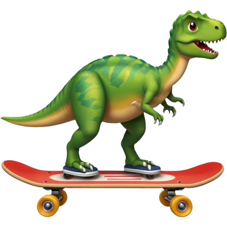 Dinosaur on a skateboard emoji