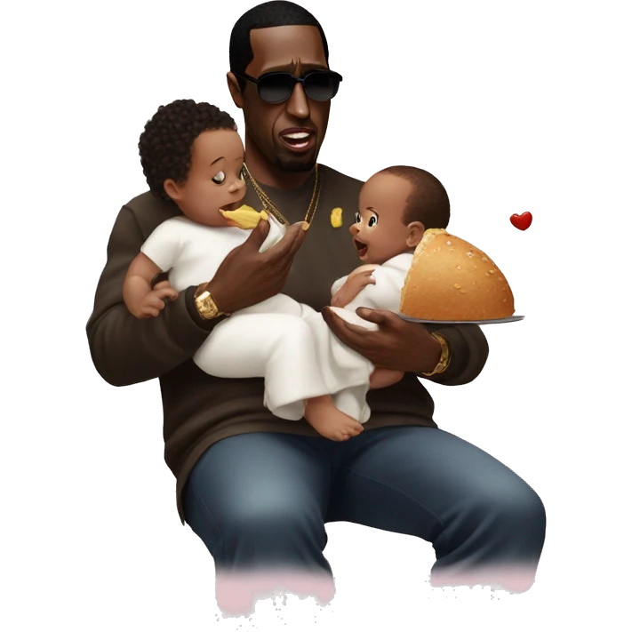 P DIDDY FEEDING A BABY emoji