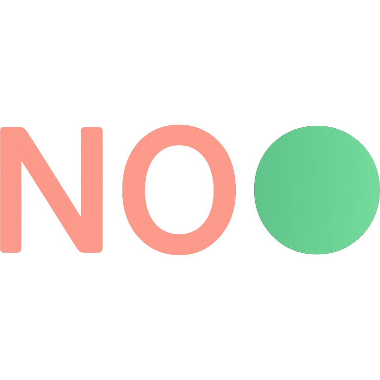 Change the text to 'NO' while keeping the green ball and the color icon style consistent. emoji