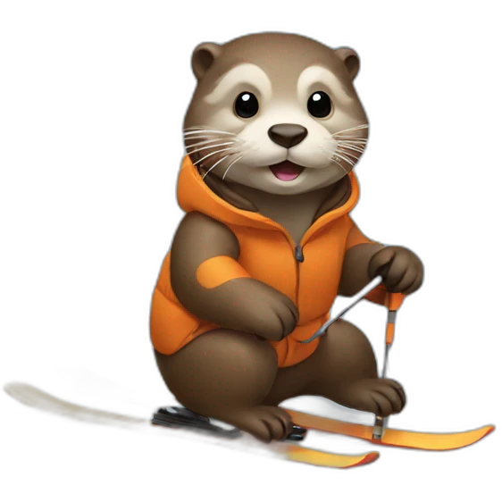 otter skiing emoji