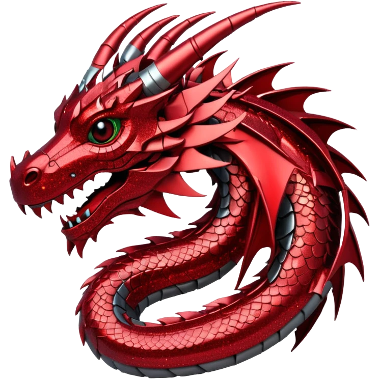 red glitter cyberpunk dragon emoji