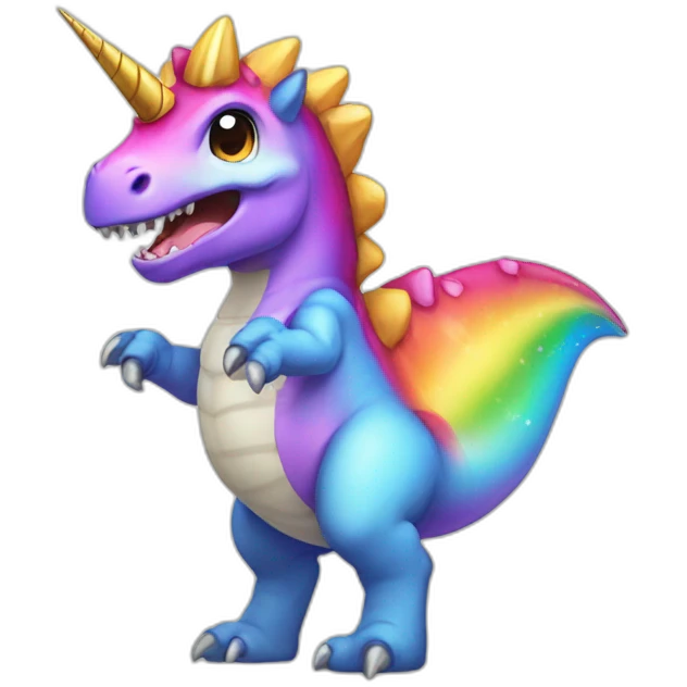 tyrannosaurus-unicorn-rainbow-cute emoji