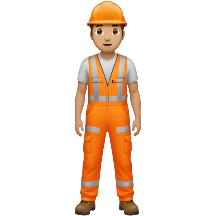 engineer hi-vis orange overalls trips emoji