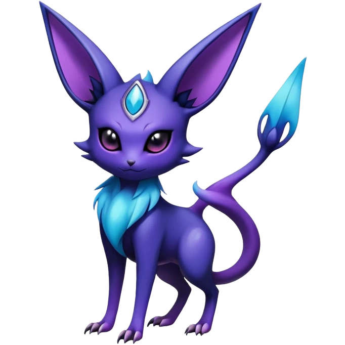 Shiny Dark-gradient Exotic Badass Royal Mysterious Gothic Noibat-Espeon-Pokémon-Fakémon-hybrid-creature (full body) emoji