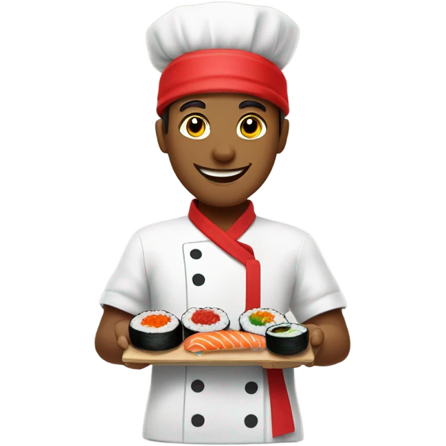 bright sushi master with red bandana emoji