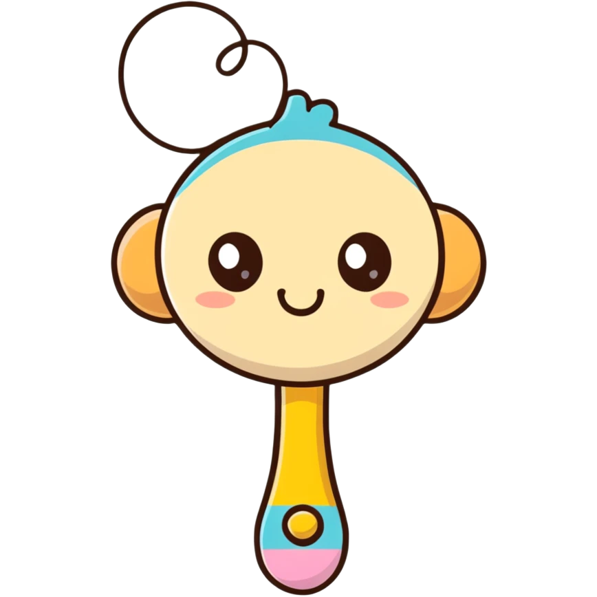 baby rattle with gradient and beige colors emoji