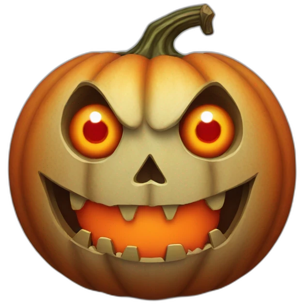 Creepy Looking Pumpkin With Red Eyes emoji