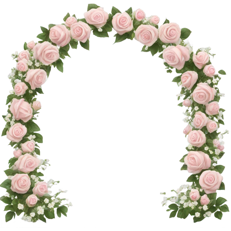 Light pink rose and white flower wedding arch ￼ emoji