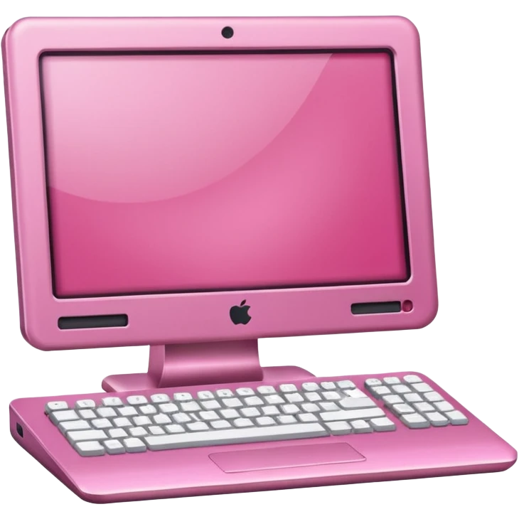 Netflix açılı pembe bir bilgisayar emoji